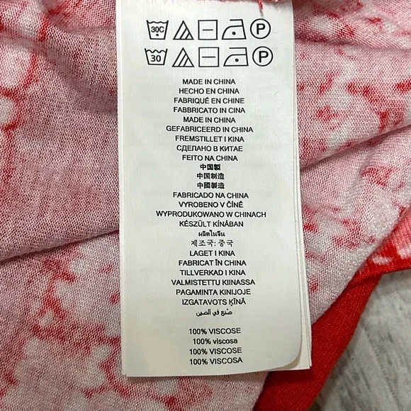 Michael Kors Women’s Large Red Dark Clementine Cold Shoulder Tassled Top Blouse - Picture 10 of 10